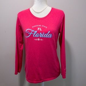Florida T-shirt medium pink long sleeve souvenir